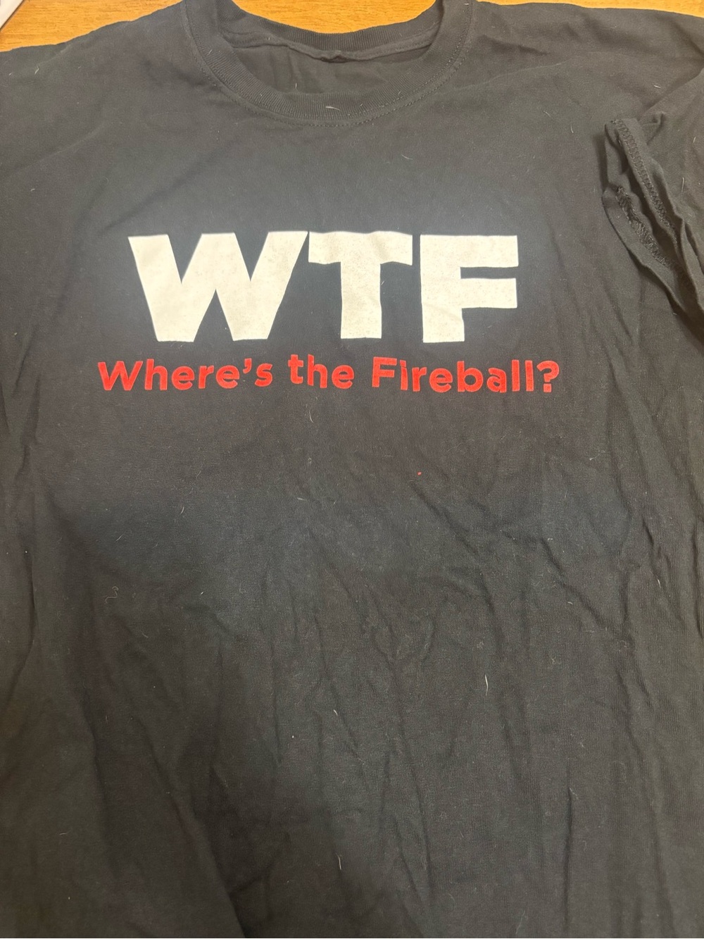 Rare WTF Where's the Fireball? Short Sleeve Graphic Tee - Black